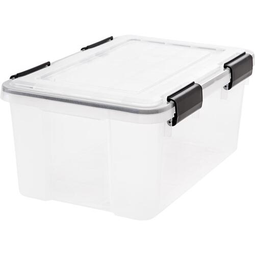IRIS 110380-XCP6 Storage Tote WEATHERTIGHT 7.88" H X 11.75" W X 17.5" D Stackable Clear - pack of 6