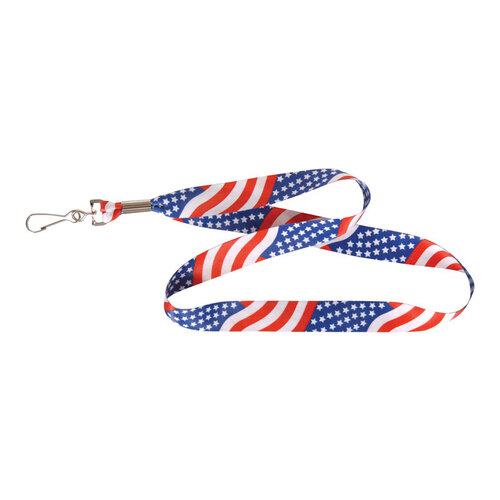 Hillman 712371 Lanyard American Flag Polyester Multicolored Decorative Key Chain Multicolored