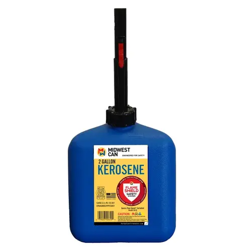 Midwest Can 2610 Kerosene Can FlameShield Safety System Plastic 2 gal Blue