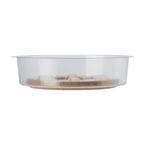 Plant Saucer 1.5" H X 8" D Cork/Plastic Hybrid Clear Clear - pack of 24