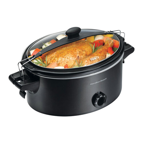 HAMILTON BEACH 33261 Slow Cooker Stay or Go 6 qt Black Metal Black