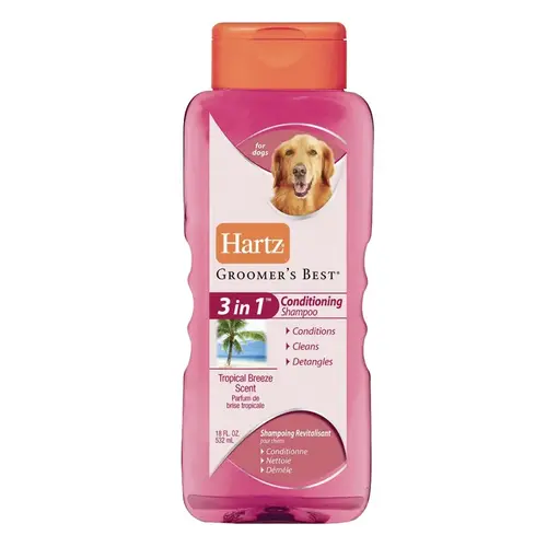 Hartz 0-32700-95068-2 Groomer's Best 18 Oz. Tropical Breeze Scent 3-In-1 Dog Conditioning Shampoo