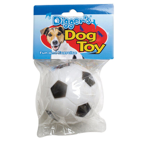 Digger's 51341 Dog Toy Digger's Black/White Soccer Ball Vinyl Medium Black/White