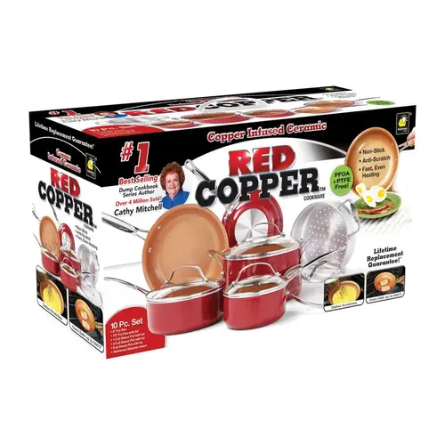 Bulbhead 10824 Cookware Set Ceramic Copper Red Red