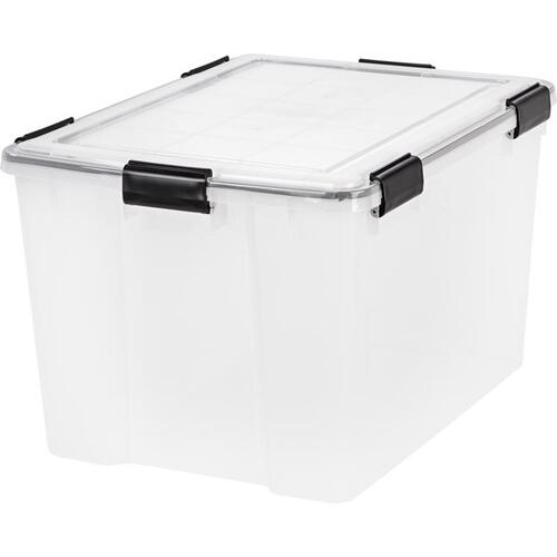 IRIS 110586-XCP4 Storage Tote WEATHERTIGHT 14.5" H X 17.75" W X 23.6" D Stackable Clear - pack of 4