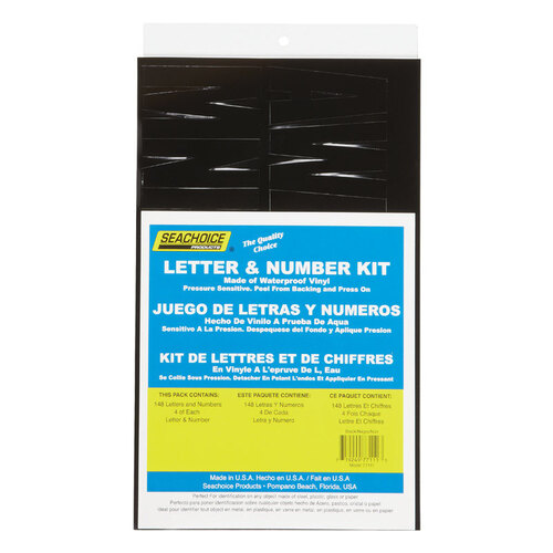 Seachoice 77111 Letter And Number Kits Vinyl Black