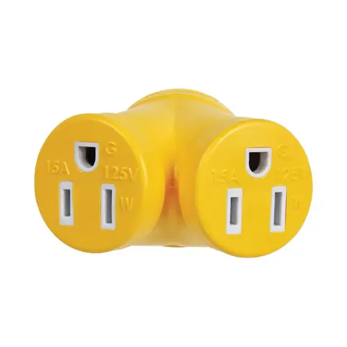 Camco 55438 RV Generator Outlet Adapter 30-15A 30 amps Yellow