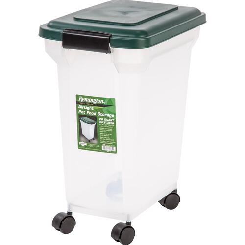 Pet Food Container Green Plastic 28 qt For All Animals Green - pack of 6