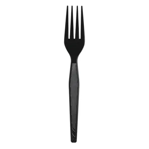 DIXIE FORK HEAVYWEIGHT POLYSTYRENE BLACK 7.125