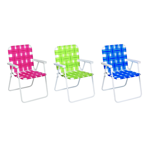 Rio Brands BY055RT-14-ACE-XCP6 Folding Web Chair Assorted - pack of 6