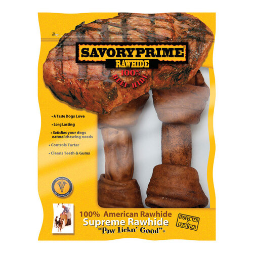 Savory Prime 22207 Knotted Bone Supreme Large Adult Beef 6-7" L