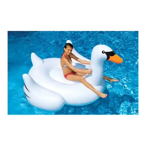 Pool Float White PVC/Vinyl Inflatable Swan White