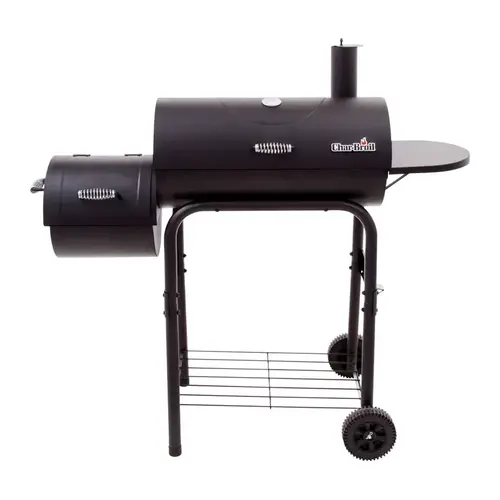 430 28 In. Dia. 290 Sq. In. Offset Charcoal/Wood Smoker Black