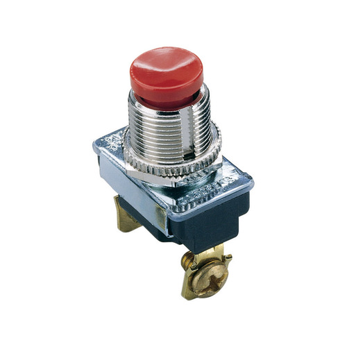 GB GSW-23 Pushbutton Switch, 3/1.5 A, 120/277 V, SPST, Screw Terminal, Plastic Housing Material, Chrome