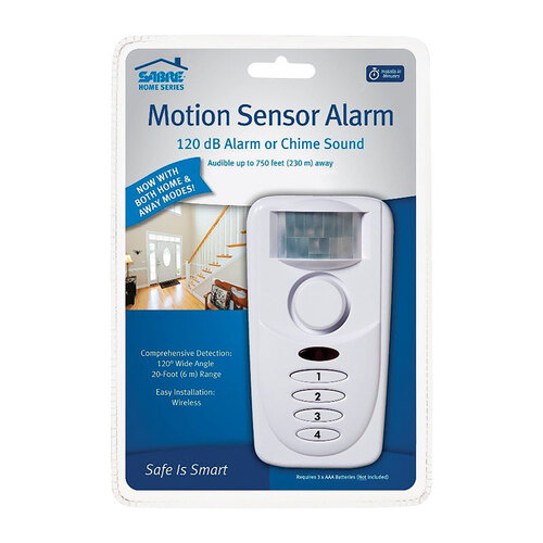 Motion Sensor Alarm White Plastic White