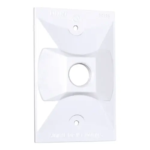 Lampholder Cover Rectangle Metal 1 gang Wet Locations White