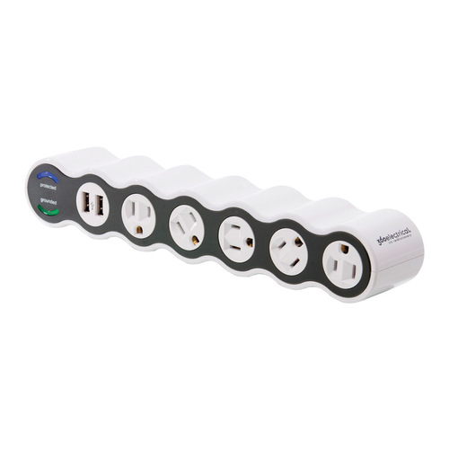 360 Electrical 36052 Surge Protector 4 ft. L 7 outlets White 2160 J White