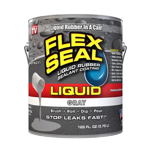 Flex Seal US855GRY01-2 LFSGRYR01 Rubber Sealant, Gray, 1 gal, Can