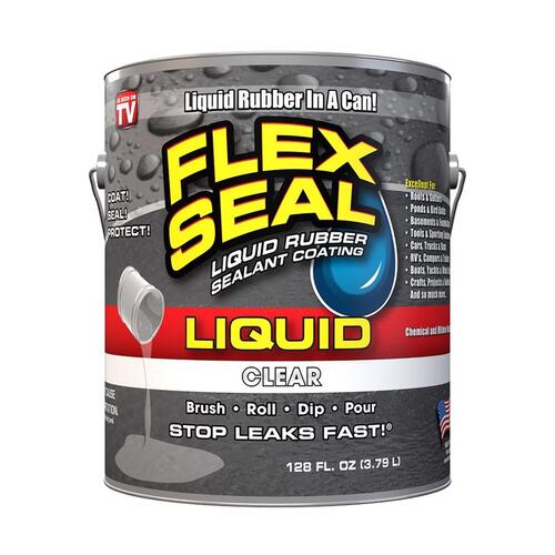 Flex Seal US855CLR01-2 LFSCLRR01 Rubber Sealant Clear, Clear, 1 gal, Can