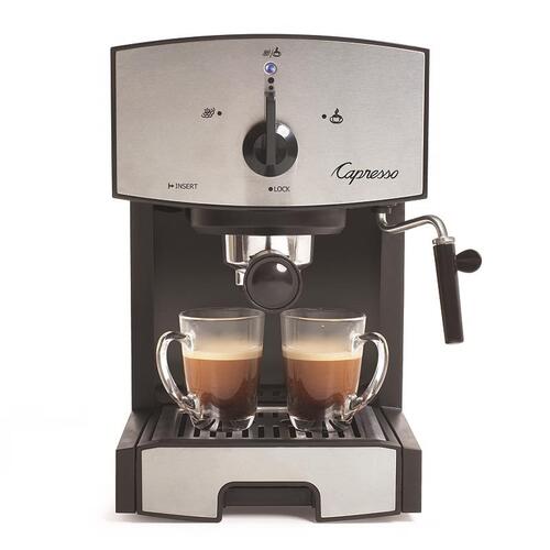 Coffee & Espresso Maker 42 oz Black/Silver Black/Silver