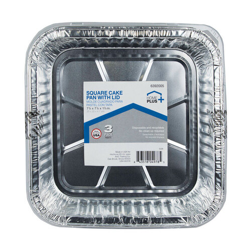 Home Plus D18030-XCP12 Cake Pan Durable Foil 7-7/8" W X 7-7/8" L Silver Silver - pack of 12