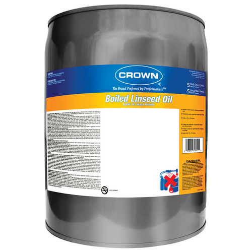 CROWN BLM05 Boiled Linseed Oil Transparent Gloss Clear Oil-Based Alkyd-Oil 5 gal Clear