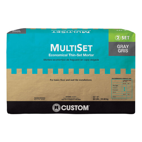 Custom Building Products MSMG50 Thin-Set Mortar MultiSet Gray 50 lb Gray