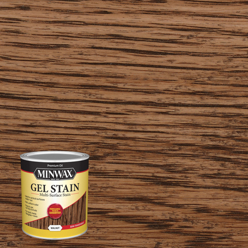 Minwax 66060000 Gel Stain SemiTransparent Walnut OilBased 1 qt Walnut