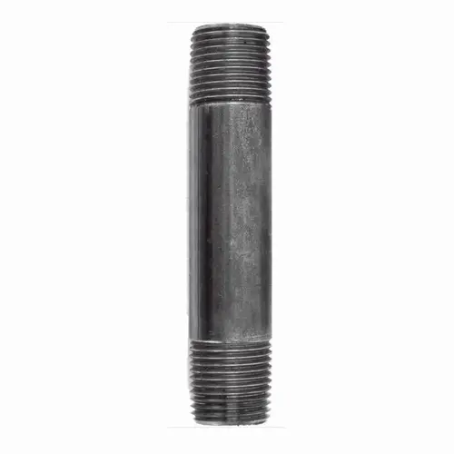 Nipple 3/8" MIP each X 3/8" D MIP Black Steel 4" L Black