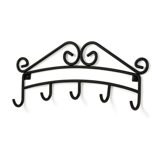 SPECTRUM 71610 Key Rack 9.3" L Black Steel Small Traditional Black