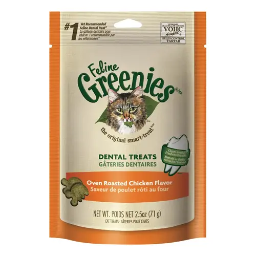 Greenies 428238 Oven-Roasted Chicken 2.1 Oz. Dental Cat Treats