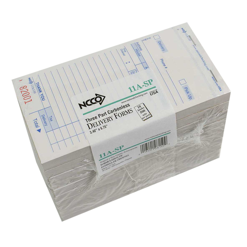 Ncco National Checking 3.4 Inch X 6.75 Inch 3 Part White Carbonless Delivery Form, 2500 Each