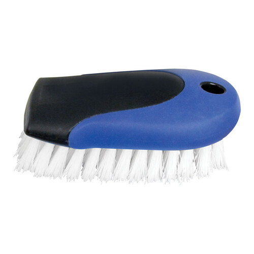 Scrub Brush 6.75" W Hard Bristle Plastic Handle Black/Blue