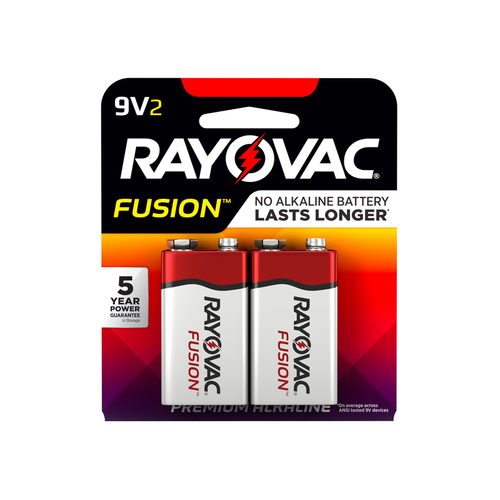 Rayovac A1604-2FUSK Batteries Fusion 9-Volt Alkaline 2 pk Carded Pair