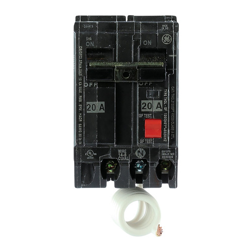 Circuit Breaker w/Self Test 20 amps Ground Fault 2-Pole