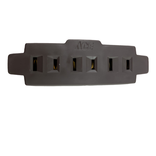 Adapter Polarized 3 outlets Brown