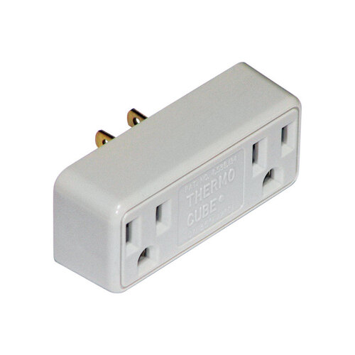 Thermocube TC-3 Outlet Converter Non-Polarized 2 outlets Surge Protection White