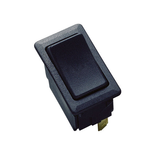 GSW Rocker Switch, 10/20 A, 125/250 V, SPST, 0.83 x 1.45 in Panel Cutout, Nylon Housing Material, Black