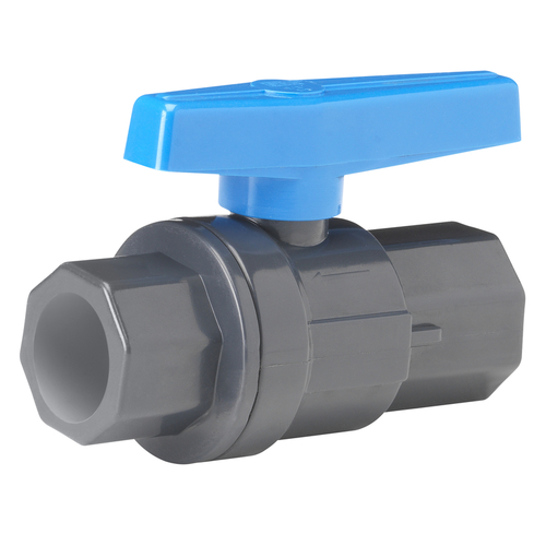 Homewerks VBVP80LTE8B Ball Valve 2" PVC Slip Full Port Quarter-Turn Lever For Non-Potable Water Gray