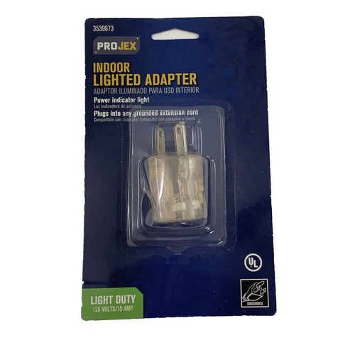 Adapter w/Light Grounded 1 outlets Brown