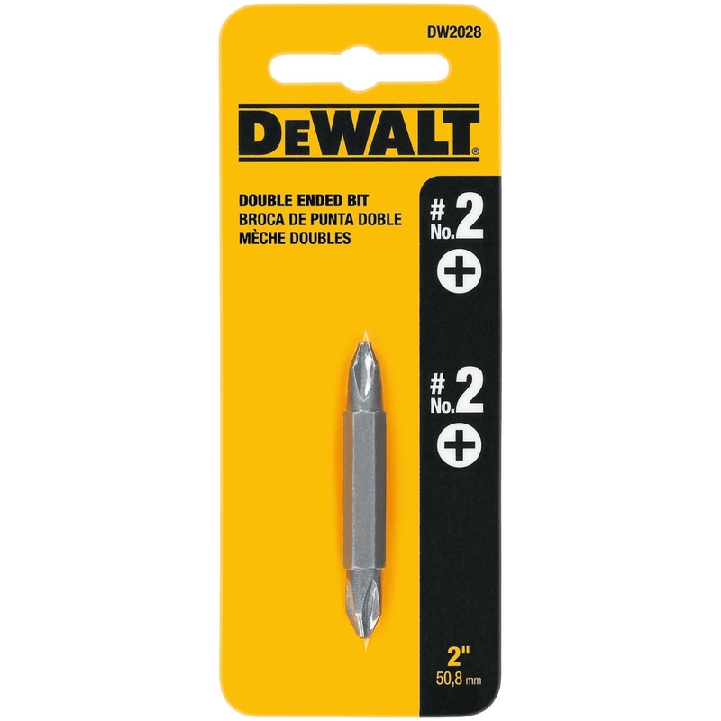 DEWALT DW2028 Insert Bit, #2 Drive, Phillips Drive, 1/4 in Shank, Hex Shank, 2 in L, Steel Zinc Phosphate