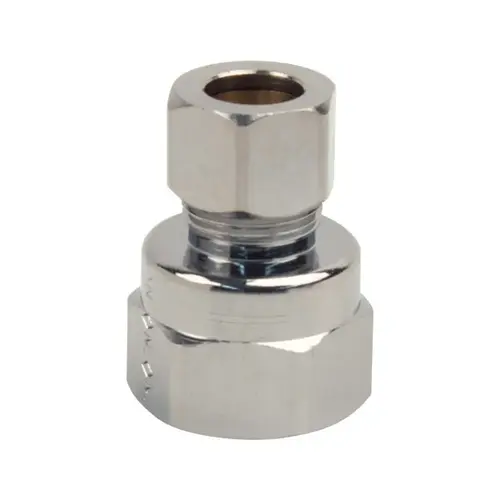 Adapter 1/2" FIP pc X 3/8" D Compression Brass Chrome Pair