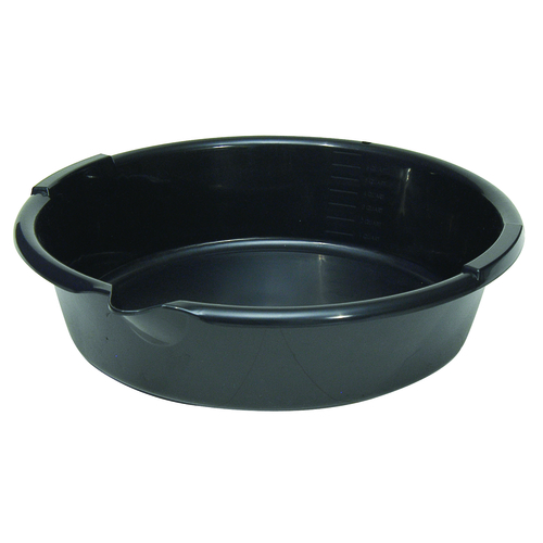 Oil Drain and Recovery Pan Plastic 7 qt Round Black