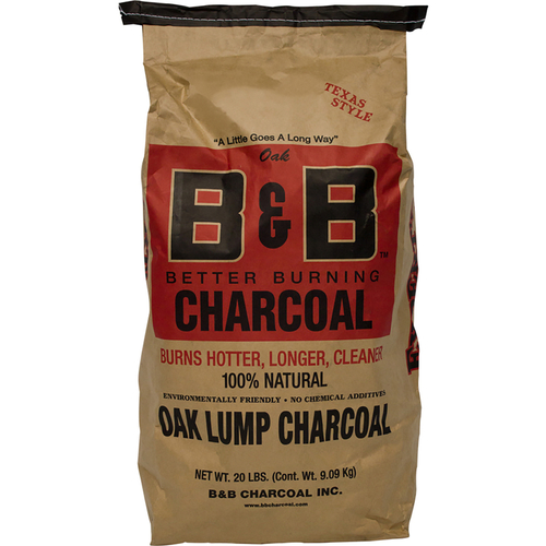 B&B Charcoal 00042 Lump Charcoal All Natural Oak Hardwood 20 lb