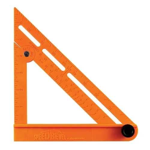 Speed Square Speed Bevel 7.125" L X 1.25" H ABS Plastic Adjustable Orange