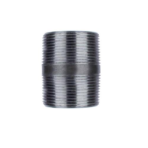 Nipple 1-1/4" MIP each X 1-1/4" D MIP Black Steel 2" L Black