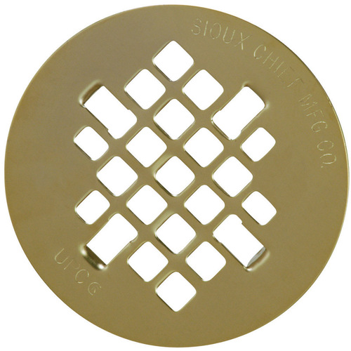 Sioux Chief 827-2SPPK1 Drain Grate 4-1/4" Polished Round Brass Polished