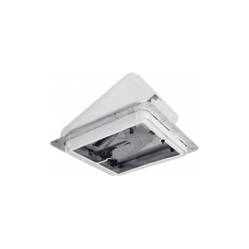 CRL V209437 White 14" x 14" Plexiglass Roof Vent with Built-In 12 Volt Fan