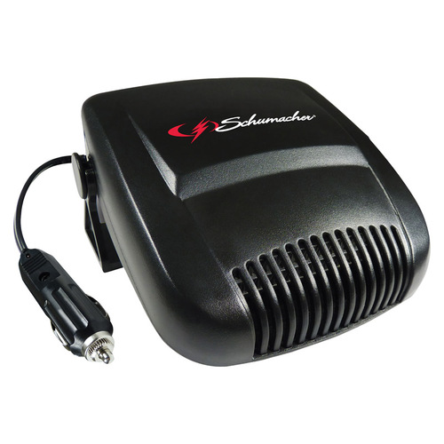 Schumacher 1225 Ceramic Heater and Fan 12 V Black For Automotive/ Car Black
