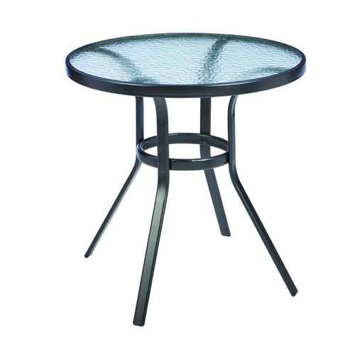 Living Accents T6C27AO1BK Bistro Table Fairview Black Round Glass Black